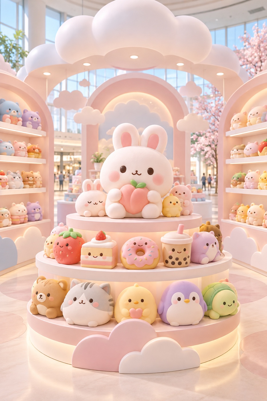 DOOMI cloud-themed pop-up store concept visual