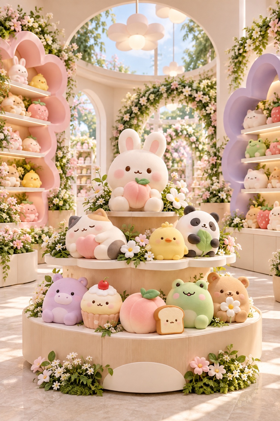 DOOMI garden-themed pop-up store concept visual